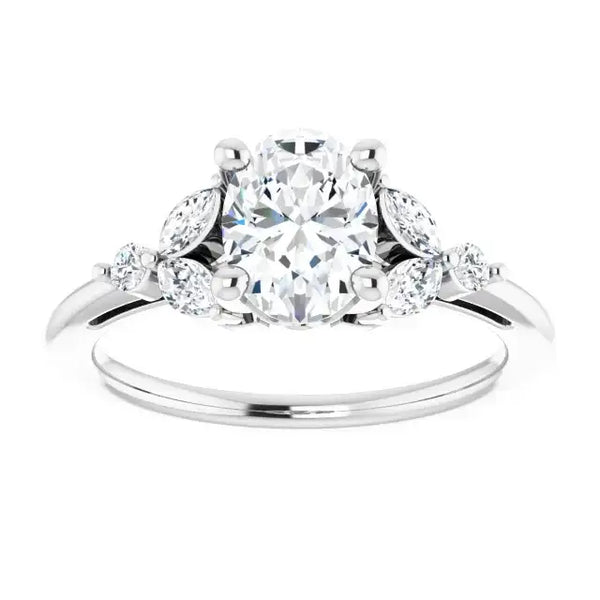 AURELIE Platinum Oval Lab Grown Diamond Engagement Ring - Larson Jewelers