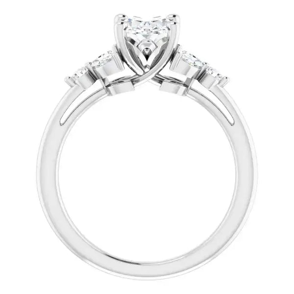 AURELIE Platinum Oval Lab Grown Diamond Engagement Ring - Larson Jewelers