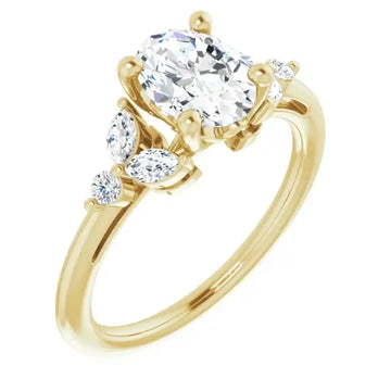 AURELIE 14K Yellow Gold Oval Lab Grown Diamond Engagement Ring - Larson Jewelers