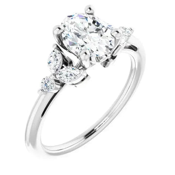 AURELIE Platinum Oval Lab Grown Diamond Engagement Ring - Larson Jewelers