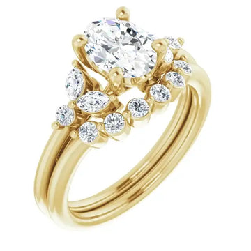 AURELIE 14K Yellow Gold Oval Lab Grown Diamond Engagement Ring - Larson Jewelers