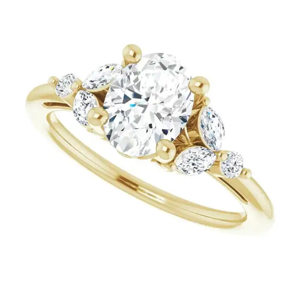 AURELIE 14K Yellow Gold Oval Lab Grown Diamond Engagement Ring - Larson Jewelers