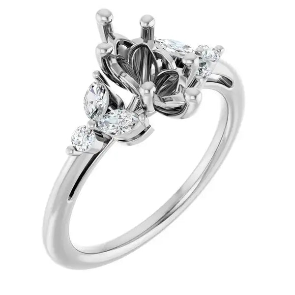 AURELIE Lab Grown Diamond Engagement Ring Setting for Marquise Stones - Larson Jewelers