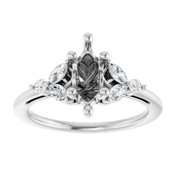HAILEY Lab Grown Diamond Engagement Ring Setting for Marquise Stone - Larson Jewelers