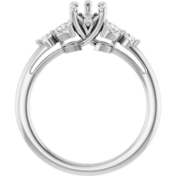 HAILEY Lab Grown Diamond Engagement Ring Setting for Pear Stone - Larson Jewelers