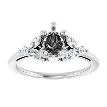 HAILEY Lab Grown Diamond Engagement Ring Setting for Pear Stone - Larson Jewelers