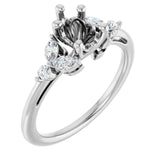 AURELIE Lab Grown Diamond Engagement Ring Setting for Pear Stones