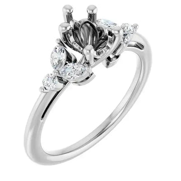 AURELIE Lab Grown Diamond Engagement Ring Setting for Pear Stones - Larson Jewelers