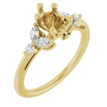 HAILEY Lab Grown Diamond Engagement Ring Setting for Pear Stone - Larson Jewelers