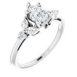 AUBREY Platinum Pear Cut Lab Grown Diamond Engagement Ring