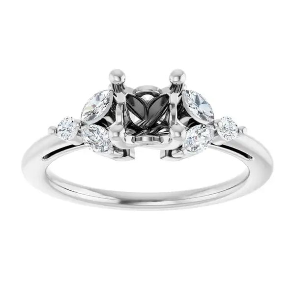 HAILEY Lab Grown Diamond Engagement Ring Setting for Square Stone - Larson Jewelers