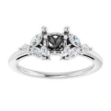 AURELIE Lab Grown Diamond Engagement Ring Setting for Square Stones - Larson Jewelers