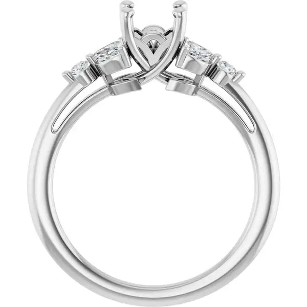AURELIE Lab Grown Diamond Engagement Ring Setting for Square Stones - Larson Jewelers