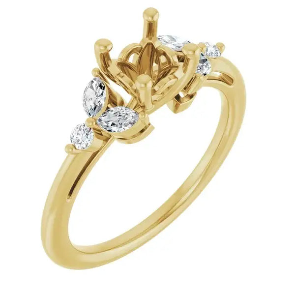 AURELIE Lab Grown Diamond Engagement Ring Setting for Square Stones - Larson Jewelers