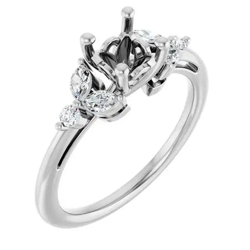 AURELIE Lab Grown Diamond Engagement Ring Setting for Square Stones - Larson Jewelers