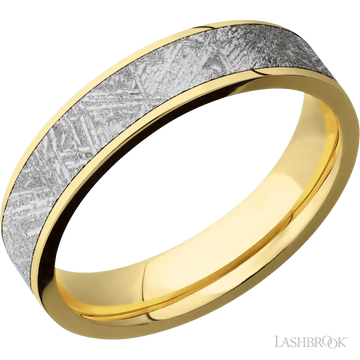 10K Yellow Gold with Polish Finish and Meteorite Inlay - 5MM - Larson Jewelers