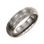6MM Titanium Comfort Fit Ring - Domed Satin Center and Step Edge - Larson Jewelers