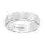 ELIJAH Raised Brush Finished Center White Tungsten Carbide Comfort Fit Band with Polished Step Edges by Triton Rings- 7 mm - Larson Jewelers
