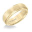 CRISANTO Yellow Tungsten Carbide Step Edge Comfort Fit Band with Satin Center and Bright Polish Edges by Triton Rings - 7mm - Larson Jewelers