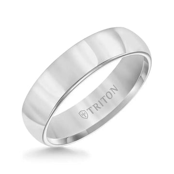 FELIX Domed Comfort Fit Tungsten Carbide Wedding Band with Polished Finish by Triton Rings - 6 mm - Larson Jewelers