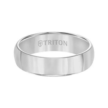 FELIX Domed Comfort Fit Tungsten Carbide Wedding Band with Polished Finish by Triton Rings - 6 mm - Larson Jewelers