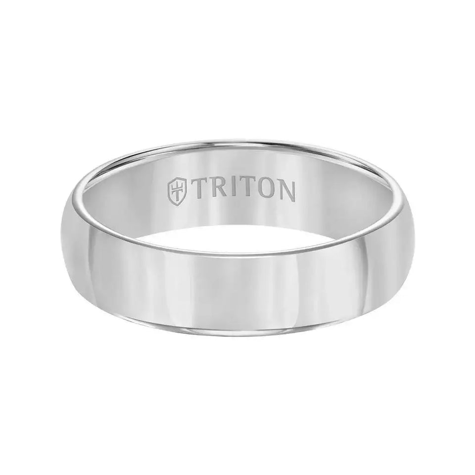 FELIX Domed Comfort Fit Tungsten Carbide Wedding Band with Polished Finish by Triton Rings - 6 mm - Larson Jewelers