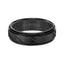 ALFRED Black Tungsten Ring with Diagonal Cuts and Satin Finish by Triton Rings - 7mm - Larson Jewelers
