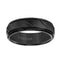 ALFRED Black Tungsten Ring with Diagonal Cuts and Satin Finish by Triton Rings - 7mm - Larson Jewelers