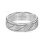 FERGUSON Tungsten Carbide Comfort Fit Ring with Flat Satin Finish Center and Bright Diagonal Cuts with Dual Grooved Rims by Triton Rings - 7 mm - Larson Jewelers