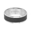 ALGERNON Tungsten Wedding Band with Polished Beveled Edges and Black Ceramic Inlay by Triton Rings - 8 mm - Larson Jewelers