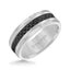 GABRIEL Polished Step Edge Comfort Fit Tungsten Carbide Band with Raised Brushed Center and Black Carbon Fiber Inlay by Triton Rings - 8 mm - Larson Jewelers