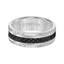 GABRIEL Polished Step Edge Comfort Fit Tungsten Carbide Band with Raised Brushed Center and Black Carbon Fiber Inlay by Triton Rings - 8 mm - Larson Jewelers