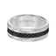 GABRIEL Polished Step Edge Comfort Fit Tungsten Carbide Band with Raised Brushed Center and Black Carbon Fiber Inlay by Triton Rings - 8 mm - Larson Jewelers