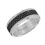 ABEL Black Carbon Fiber Inlaid Tungsten Band with Beveled Edges by Triton Rings - 8 mm - Larson Jewelers