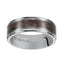BURTON Tungsten Wedding Band with Wood Pattern Inlay and Beveled Edges - 8 mm - Larson Jewelers