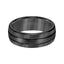 SEVAG Black Tungsten Carbide Domed Comfort Fit Band with Brush Finish Center and Bright Polished Edges by Triton Rings - 8mm - Larson Jewelers