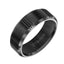 VANCE Satin Finished Black Flat Beveled Titanium Comfort Fit Wedding Band with Vertical Cuts by Triton Rings - 8 mm - Larson Jewelers