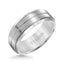 VAUGHAN Satin Finished Raised Center Titanium Comfort Fit Wedding Band with Horizontal Center Groove and Polished Step Edges by Triton Rings - 8 mm - Larson Jewelers