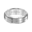 VAUGHAN Satin Finished Raised Center Titanium Comfort Fit Wedding Band with Horizontal Center Groove and Polished Step Edges by Triton Rings - 8 mm - Larson Jewelers