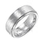 WYATT Cobalt Comfort Fit Ring with Polished Step Edges and Hammer Finished Center by Triton Rings - 8 mm - Larson Jewelers