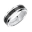 ZEBADIAH Polish Finished Cobalt Comfort Fit Wedding Band with Beveled Edges and Black Carbon Fiber Inlay by Triton Rings - 7 mm - Larson Jewelers