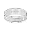 BOWEN White Tungsten Wedding Band with Etched Finished Center and Bright Cuts by Triton Rings - 8mm - Larson Jewelers