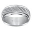 LANCELOT Coin Textured White Tungsten Carbide Comfort Fit Wedding Band with Beveled Step Edges and Diagonal Grooves by Triton Rings - 9 mm - Larson Jewelers
