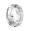 MADDOX Domed White Tungsten Carbide Wedding Band with Matrix Style Brushed Finish and Polished Cuts by Triton Rings - 9 mm - Larson Jewelers