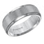 ELIDYR Tungsten Carbide Step Edge Comfort Fit Band with Satin Center Finish by Triton Rings - 5mm - Larson Jewelers