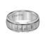 Grey Tungsten Soft Sand Finished Vertical Grooved Wedding Ring with Polished Edges by Triton Rings - 8mm - Larson Jewelers