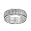 Grey Tungsten Soft Sand Finished Vertical Grooved Wedding Ring with Polished Edges by Triton Rings - 8mm - Larson Jewelers