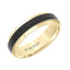 Yellow Two-Tone Tungsten Polished Step Edges Ring with Wire Brushed Raised Black Center by Triton Rings - 6mm - Larson Jewelers