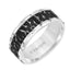 White Tungsten Carbide Two-Tone Sandblasted Textured Ring with Polished Cut Edges by Triton Rings - 9mm - Larson Jewelers