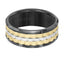 Black Tungsten Tri-Color Basket Weave Wedding Band with Polished Edges & Cut Accents by Triton Rings - 9mm - Larson Jewelers